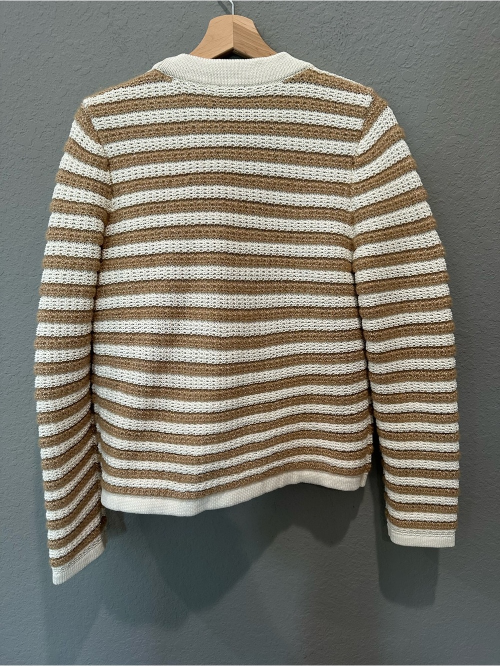 Talbots Kate cardigan sweater in toasted coconut and ivory Sz M NWT - Picture 7 of 10